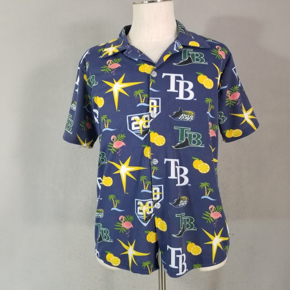 Tampa Bay Rays Hawaiian shirt men's medium blue matchup Dri-Fit